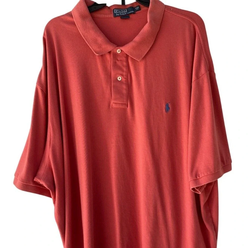 Polo Ralph Lauren Classic Fit Polo Shirt Big‎ & Tall Salmon Pink Cotton 4XL